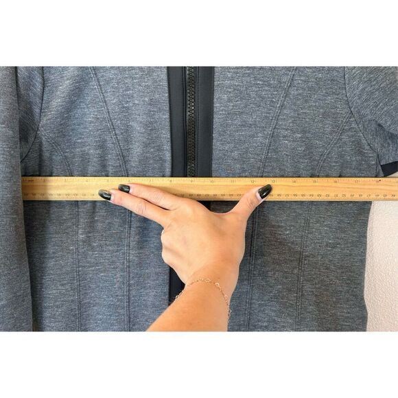 Athleta Fitted Victory Full Zip Up Charcoal Grey Hoodie Jacket Women’s Medium - Picture 10 of 11